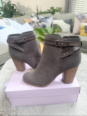 Madden Girl Women's Suede Ankle Booties in Gray